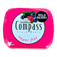 Льодяники Compass Fresh mints Wild Berry смаком лісових ягід без цукру, ж\б, 14 г