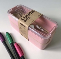 Ланч бокс "750", рожевий 18*8,5*8cm, 60 шт/ящ, 102-37-1