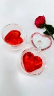 Набір 2 шт кружка подв скло 200 мл «Серце», DG2234-1. Зображення №3 Набір 2 шт кружка подв скло 200 мл «Серце», DG2234-1. Зображення №3