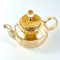 Чайник скляний заварювальний Пампкін бурштиновий , 600 мл. Зображення №2