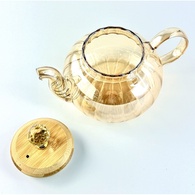 Чайник скляний заварювальний Пампкін бурштиновий , 600 мл. Зображення №3