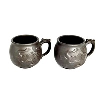 Набір з 2-х кружок Лун-дракон , темний, 200 мл — ісинська глина ручної роботи.. Изображение №2 Набір з 2-х кружок Лун-дракон , темний, 200 мл — ісинська глина ручної роботи.. Изображение №2