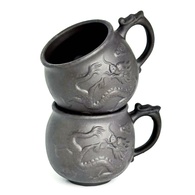 Набір з 2-х кружок Лун-дракон , темний, 200 мл — ісинська глина ручної роботи.. Изображение №4 Набір з 2-х кружок Лун-дракон , темний, 200 мл — ісинська глина ручної роботи.. Изображение №4