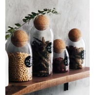 Банка скляна з бамбуковою кришкою Куля , 1000 мл. Зображення №2