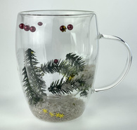 Кружка подв скло 300 мл «Новорічний настрій 6»