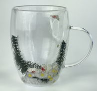 Кружка подв скло 300 мл «Новорічний настрій 3», (сніговик)