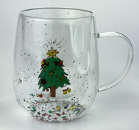 Кружка подв скло 300 мл «Новорічна 3»
