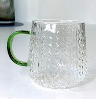 Кружка скляна «Зелений Колосок», 390 мл