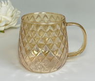 Кружка скляна «Бурштиновий ромбус», 350 мл