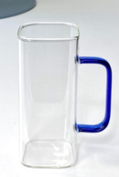 Кружка скляна «Чайний майстер» синя 350 мл