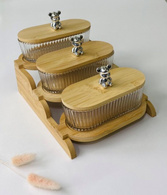 Набір цукерниць на підставці «Три ведмеді», 350 мл, 27x19,5x18,5 см. Изображение №2