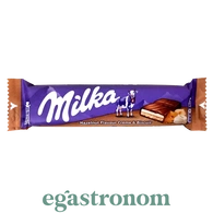 Батончик з горіхово-кремовою начинкою та бісквітним печивом Мілка Milka 46g 42шт/ящ