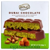 Шоколад Дубайський молочний з фісташкою Болчі Bolci 90g 6шт/пач 36пач/ящ