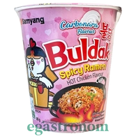 Локшина швидкого приготування зі смаком курки в соусі карбонара (стакан) Булдак Buldak 80g 30шт/ящ