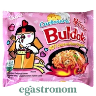 Локшина швидкого приготування зі смаком курки в соусі карбонара гостра Булдак Buldak 130g 40шт/ящ