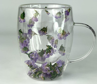 Кружка подв скло «Квіткове диво 3», 350 мл. Ручне миття!