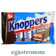 Шоколадний батончик чорний шоколад та фундук Кноперс Knoppers dark 5*40g 15шт/ящ Шоколадний батончик чорний шоколад та фундук Кноперс Knoppers dark 5*40g 15шт/ящ