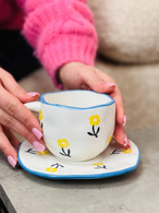 Чашка з блюдцем «Жовта квітка» 300 мл. Зображення №2