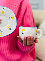 Чашка з блюдцем «Жовта квітка» 300 мл. Зображення №3