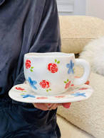 Чашка з блюдцем «Троянди та мальви» 300 мл. Зображення №2