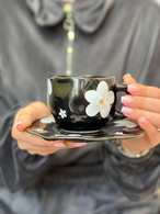 Чашка з блюдцем «Срібна квітка» 300 мл. Зображення №2