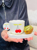 Чашка з блюдцем «Вишневий етюд» 180 мл. Зображення №2