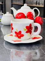 Чашка з блюдцем «Яскрава квітка» 300 мл. Зображення №3