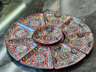 Блюдо-сегмент 22,5x19x9x3 см «Мальоване червоне». Изображение №4