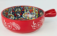 Салатник з ручкою 20,5x15,5x6 500 мл «Мальований червоний»