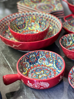 Салатник з ручкою 20,5x15,5x6 500 мл «Мальований червоний». Зображення №2