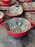 Салатник з ручками 24,5x19x7, 1100 мл «Мальований червоний». Зображення №2