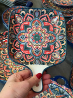 Салатник з ручкою квадр. 23x16x3 «Мальований чорний». Зображення №2