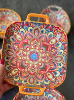 Салатник з ручками 23x18,5x4 «Мальований жовтий». Изображение №2