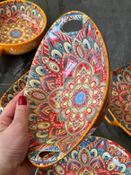 Салатник з ручками 23x15x7 500 мл «Мальований жовтий». Зображення №2