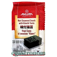 Чипси з норі гострий кімчі Акура Akura 4g 3шт/пач 72шт/ящ