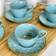 Набір 4 чашки+4 блюдця «Ретро» кавовий, 100 мл. Изображение №3