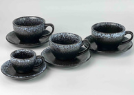 Набір 6 чашок з блюдцями, 250 мл «Чорний сніг»