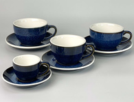 Набір 6 чашок з блюдцями 200 мл «Гра сонця в синій»