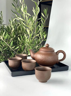 Набір 4 піали 100 мл + чайник 750 мл «ВЕСНЯНИЙ» (СВІТЛИЙ) + таця. Изображение №2