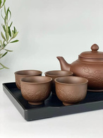 Набір 4 піали 100 мл + чайник 750 мл «ВЕСНЯНИЙ» (СВІТЛИЙ) + таця. Изображение №3