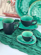 Набір 4 чашки+4 блюдця «Зелена лагуна» кавовий, 120 мл. Зображення №3