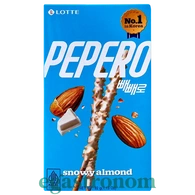 Печиво соломка в білій шоколадній глазурі з мигдалем Пеперо Лотте Lotte Pepero 32g 40шт/ящ