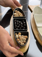 Цукерниця-соусниця 3-секційна 36x10x5,5 см «Чорна рибка». Изображение №2