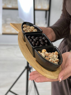 Цукерниця-соусниця 3-секційна 36x10x5,5 см «Чорна рибка». Изображение №3