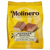 Вафлі з молочно-ванільним смаком Молінеро Molinero 200g