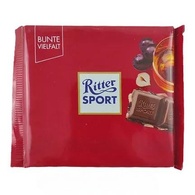 Шоколад Ріттер Спорт з ромом,родзинками,фундуком Ritter Sport rum raisins hazelnuts 100g. Изображение №2