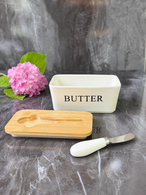 Маслянка з ножем «Butter» біла, 17,5x10,5x8 см. Зображення №2